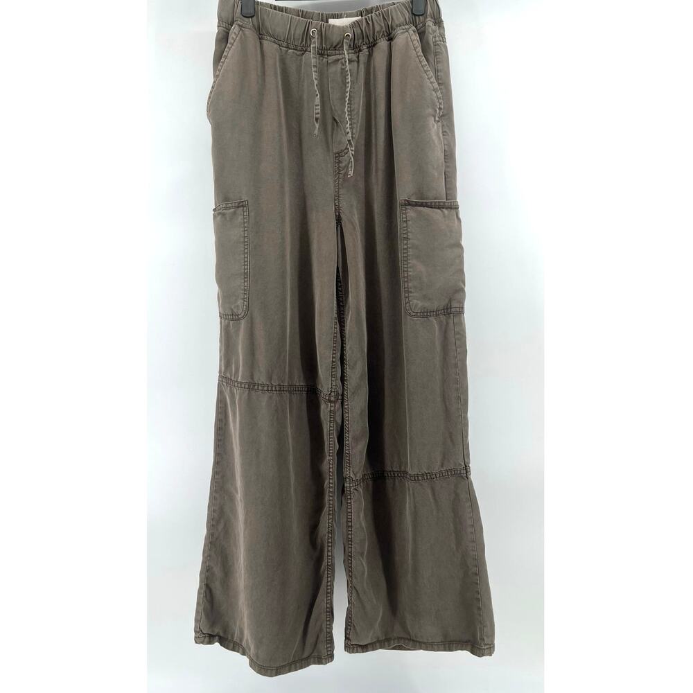 by Anthropologie | Wide Leg Cargo Pants Lyocell Boho Relaxed Fit Gray Women's S